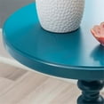 thumbnail image 4 of Linon Tara Table d'Appoint Ronde à Barreaux en Hévéa Peint Bleu Sarcelle, 4 of 11