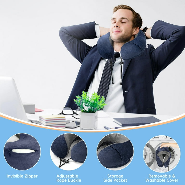 Travel Pillow with Adjustable Clasp, Removable Cover Neck Travel Pillow with Adjustable Clasp, Removable Cover Neck