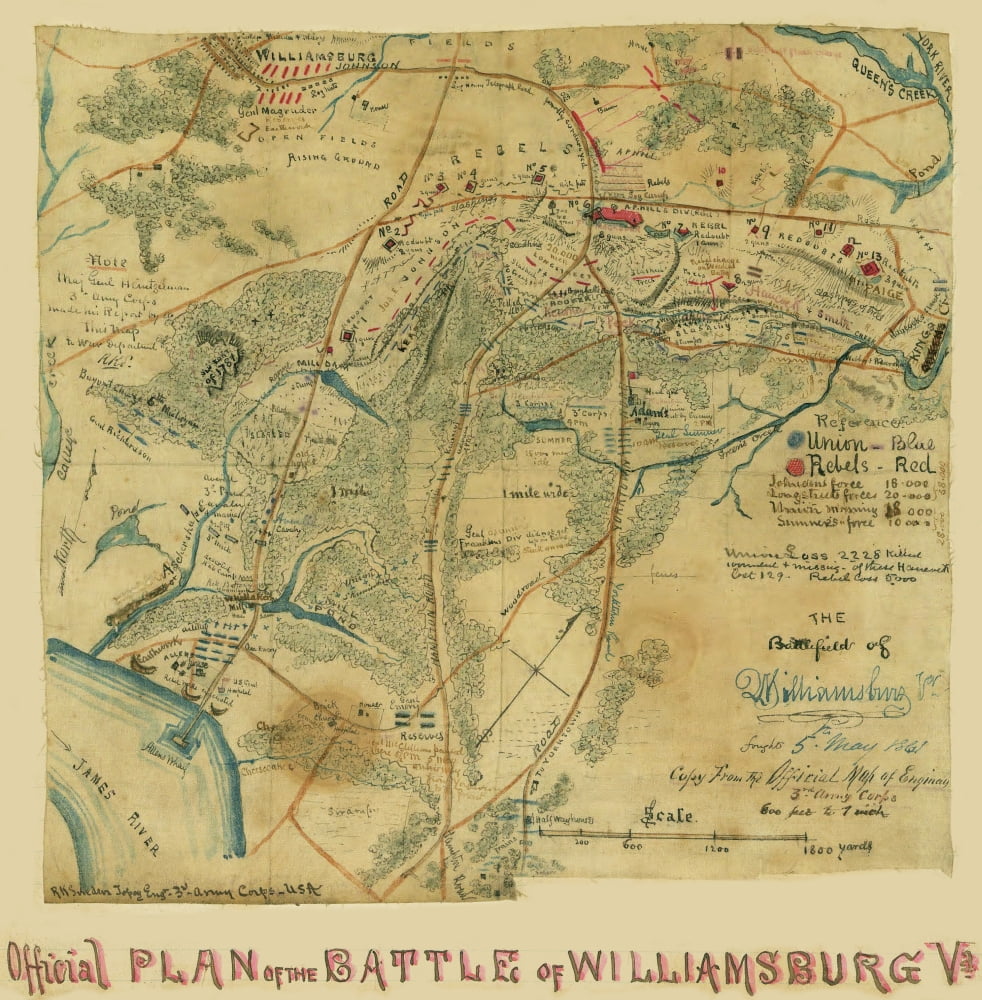 The Battlefield of Williamsburg Va AKA the Battle of Fort Magruder The ...