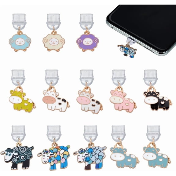 13Pcs Dust Plug Charm Anti Dust Plugs Dustproof Plugs C Port Caps Protector Phone Accessory for Most Type C Phone