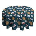 thumbnail image 4 of Baseball Gear Pattern Round Tablecloth 60"x60",Wrinkle Wipeable Table Cloth for Kitchen Dining Room Picnic Patio Party, 4 of 6