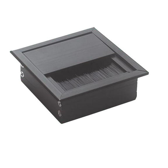 Wire Cable Grommet Hole Cover Outlet Square Black/Silver Aluminum Alloy 80*80MM