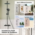 thumbnail image 4 of CASAINC 3-Spray Patterns 9 in. Thermostatic Rain Shower Faucet Wall Mount Dual Shower Heads with Spot Resist in Matte Black, 4 of 10