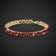 thumbnail image 3 of Heart Red CZ Ruby tennis bracelet, bracelet for women, july birthstone, 925 Sterling silver bracelet, Gold tennis bracelet, 3 of 4
