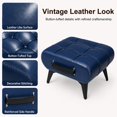 thumbnail image 6 of SOULART Leather Storage Stool with Metal Legs & Handles, Modern Square Footrest Ottoman with Hidden Storage for Living Room, Blue, 6 of 10