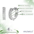 thumbnail image 4 of Vir Jewels 2/3 CTTW Lab Grown Diamond Hoops Earrings in Sterling Silver With Hidden Post For Women, 4 of 5