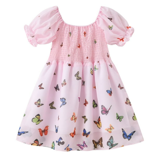 Verano bebe nina vestido casual ninos nino Mickey Mouse Daisy dibujos animados Puff manga ropa ninas espalda descubierta princesa linda vestidos 24M etiqueta 90 Gao Jinjia LED Walmart en linea