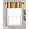 thumbnail image 3 of Farmhouse Yellow Brown Kitchen Valances for Windows Farmhouse Linen Window Valance Curtain for Living Room Window Treatment Retro Vintage Wood Valance Rod Pocket Topper Drape, 60 x 18 Inch, 3 of 6