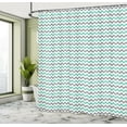 thumbnail image 5 of Ambesonne Grey Chevron Shower Curtain, Herringbone Art Deco, 69"Wx84"L, Sea Green and Grey, 5 of 5