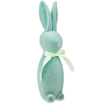 Easter Flocked Bunny Decor, Mint, 16 Inch, by Way To Celebrate