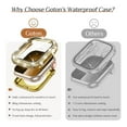 thumbnail image 3 of Allytechgroup Case for iWatch Series 6/5/4/SE 40mm with Screen Protection, Bling Sparkly Diamond Rhinestones Compatible with MagSafe Shockproof Full Body Cover for Women Girls, Gold, 3 of 6