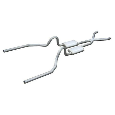 Pypes Performance Exhaust PYPSFM04S Street Pro X-Pipe Exhaust System Header Back 2.5 in. Dia. 2.5 in. Tips - Stainless