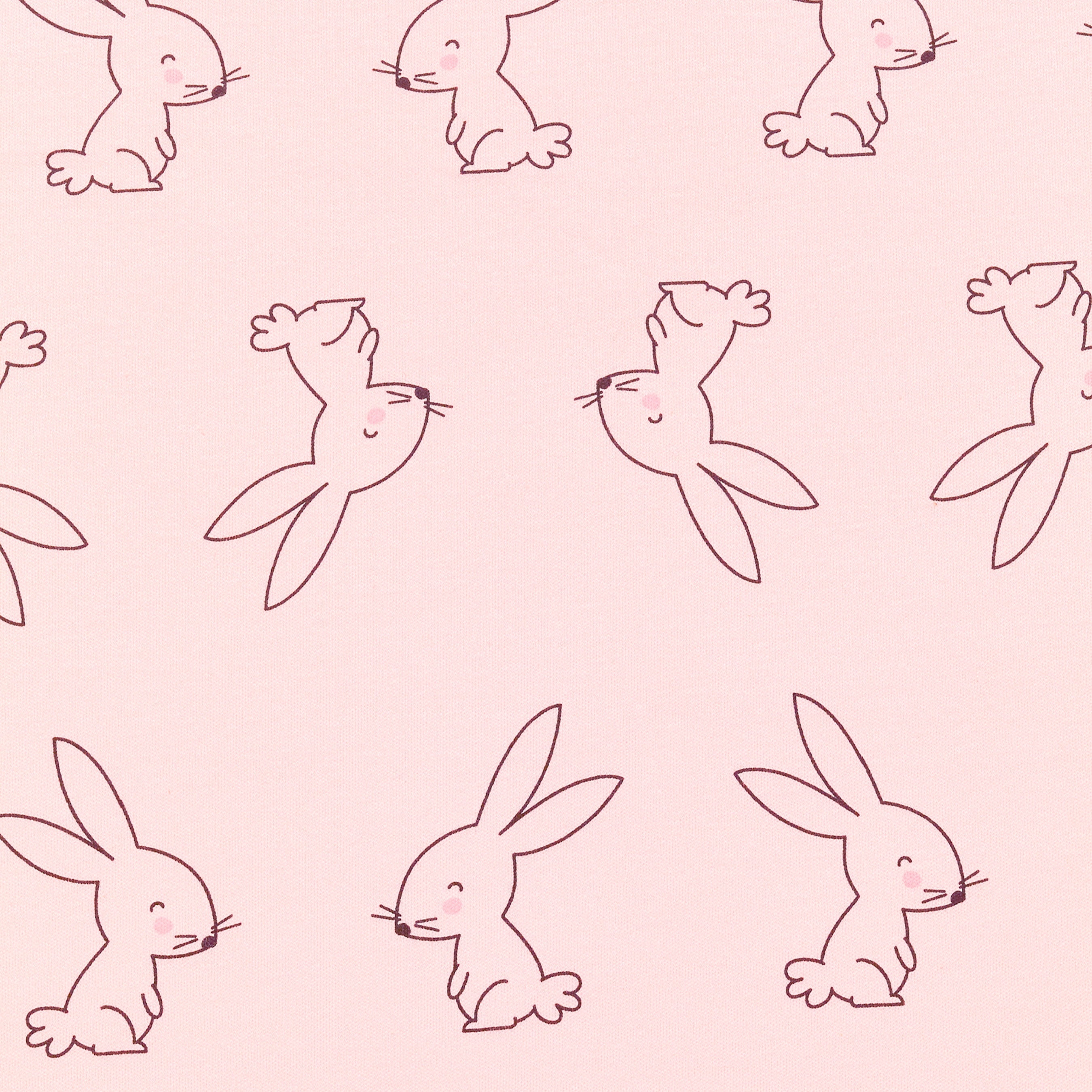 Little Star Organic Modern Female Pink Heart Bunny Cotton Baby Blankets, Reversible 2 Count