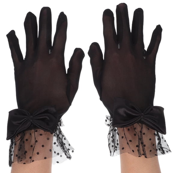 NICEXMAS 1 Pair Evening Gloves for Women Black Lace Romantic Flair for Formal Occasions