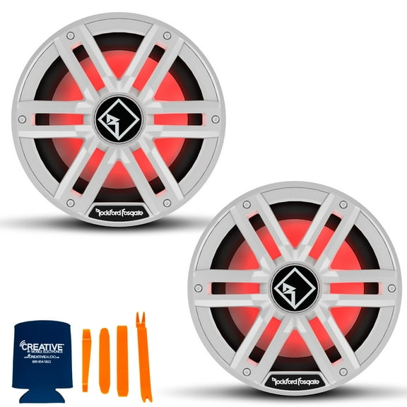 Rockford Fosgate 2 M2D2-10S White Color Optix Marine Dual 2-Ohm 10" Subwoofers