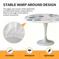 thumbnail image 6 of Blue Leaves Plant Elastic Fitted Round Table Cover Watercolor Brown Leaf Waterproof Outdoor Tablecloth for Holiday Party, Picnic, Patio & Dining Fits Tables Up to 55"-60", 6 of 8