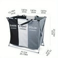 thumbnail image 2 of 180L Large Laundry Basket, 3 Section Foldable Laundry Hamper, Dirty Clothes Organizer Storage Bag, 2 of 6