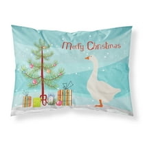Carolines Treasures BB9259PILLOWCASE Embden Goose Christmas Fabric Standard Pillowcase Teal Standard multicolor