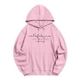thumbnail image 1 of WZXFASHION Chandail à Capuchon pour Femmes à Manches Longues avec Poche, Imprimé de Lettres « Maff Caff », Rabais de 50 % Liquidation, Chandail Léger à Enfiler, 1 of 5