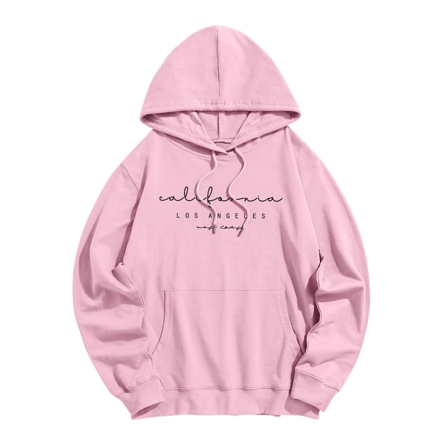 WZXFASHION Chandail à Capuchon pour Femmes à Manches Longues avec Poche, Imprimé de Lettres « Maff Caff », Rabais de 50 % Liquidation, Chandail Léger à Enfiler