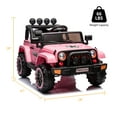 thumbnail image 7 of 12V Electric Ride On Car with Remote Control, DIY Stickers, MP3, LED Lights, Full Function Doors, Four Wheels Suspension, 2 Motors, Pink, 7 of 7