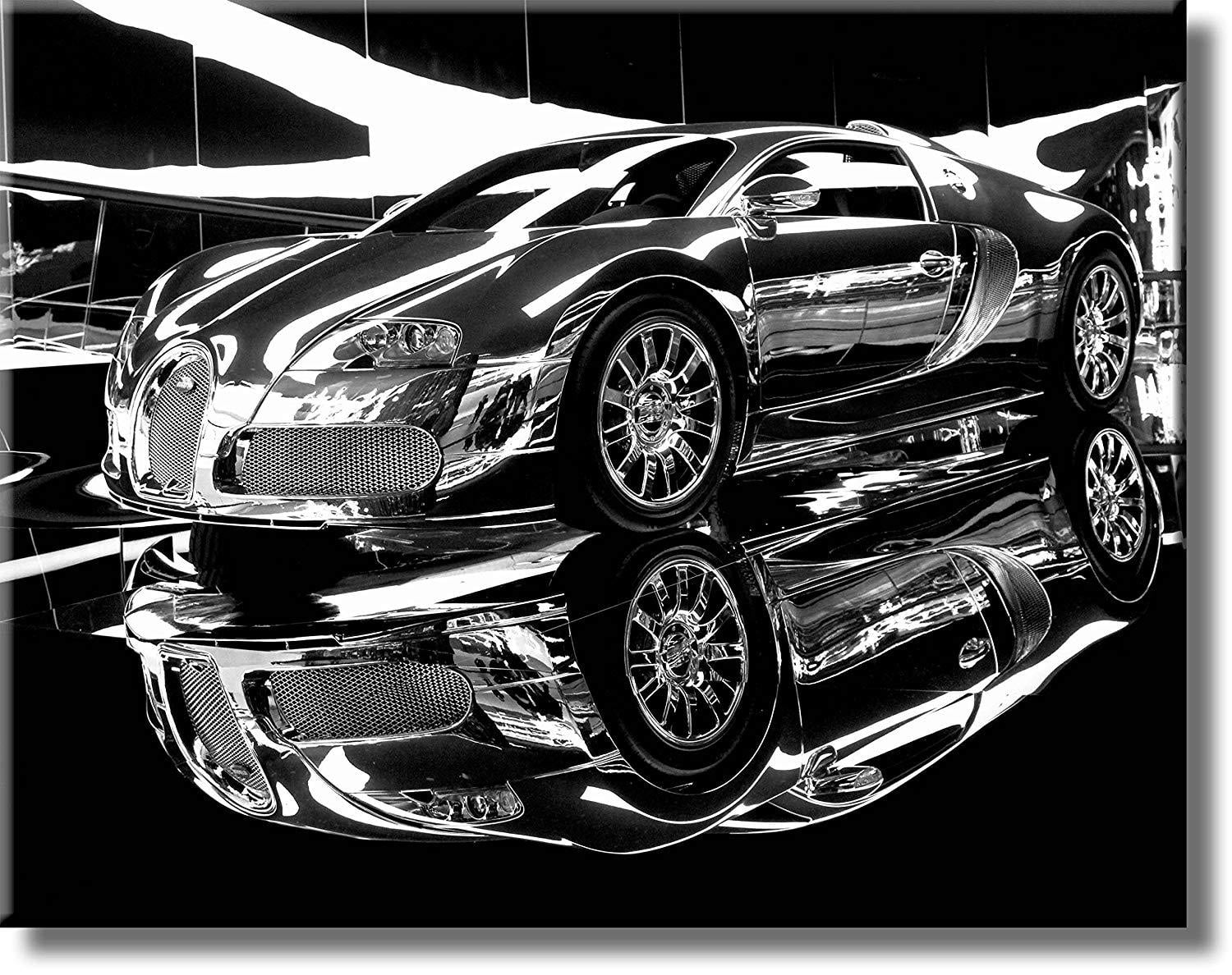 Dream Car Bugatti Picture on Stretched Canvas, Wall Art Décor, Ready to