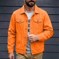 thumbnail image 2 of ZVNAΖH Mens Denim Jacket Vintage Denim Coat Lapel Collar Button Down Outerwear with Chest Pockets, 2 of 6
