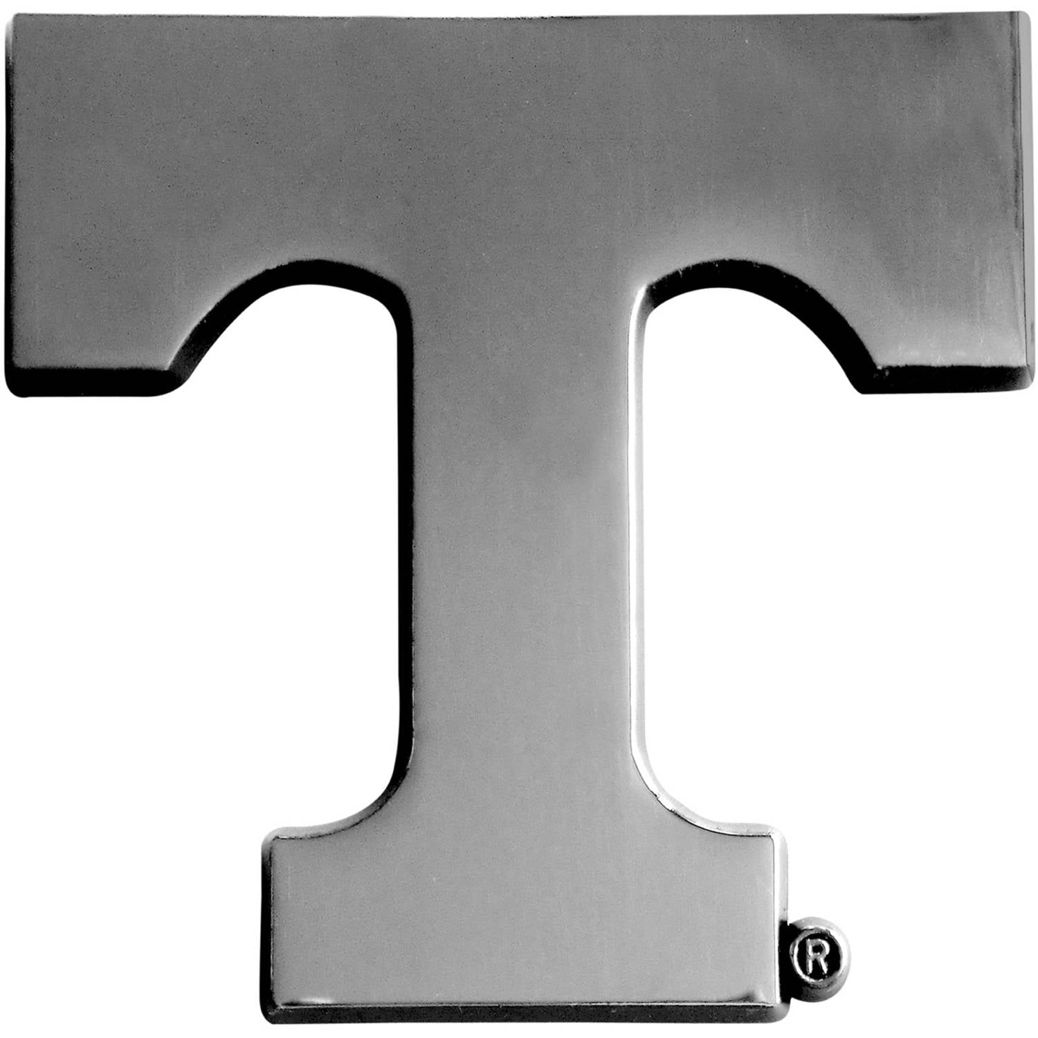 NCAA Licensed Black "T" Tennessee Volunteers Chrome Metal Auto Emblem