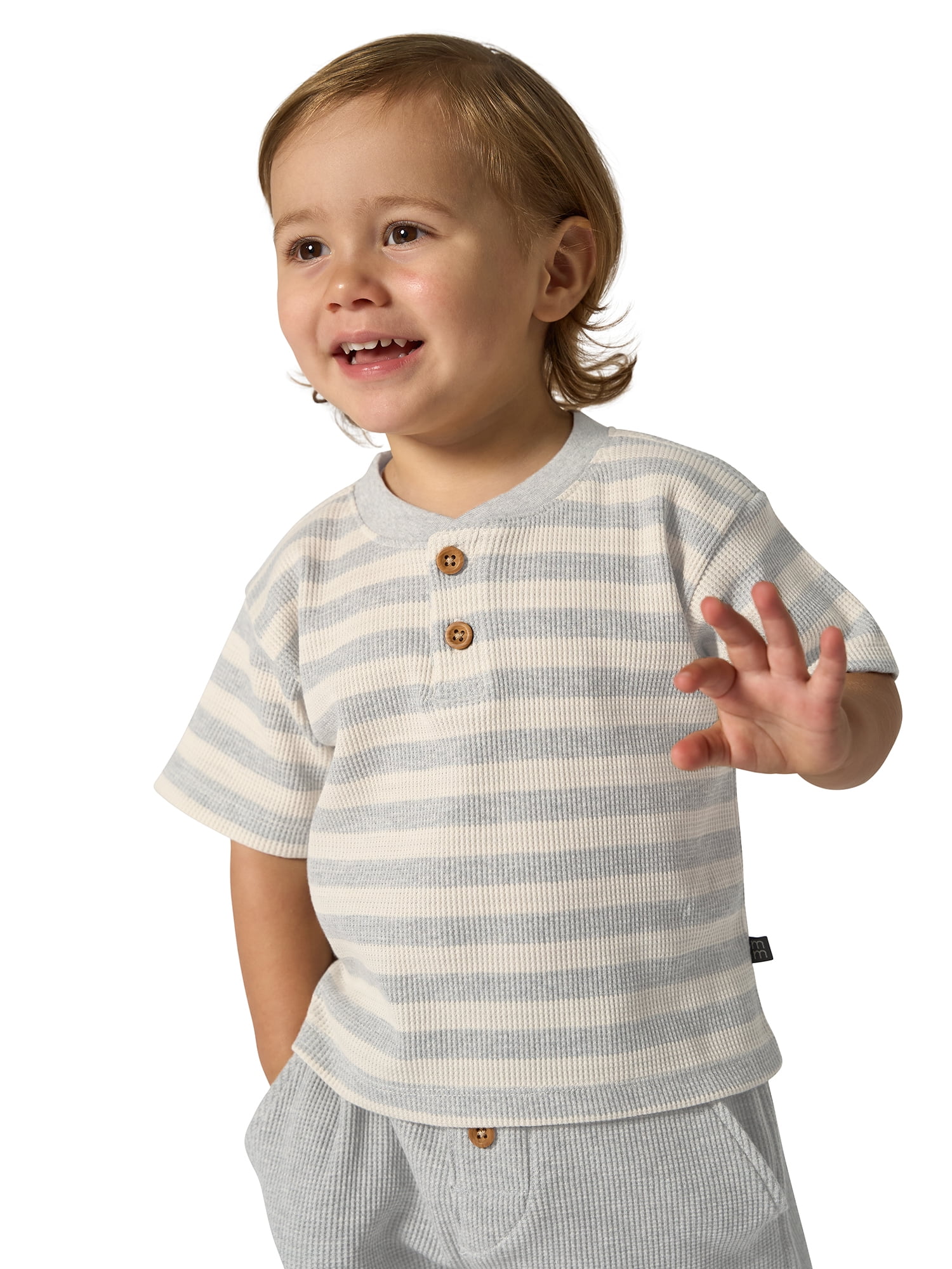 Modern Moments by Gerber Toddler Boy Henley Top and Short Outfit Set, 2-Piece, 12 Months - 5T