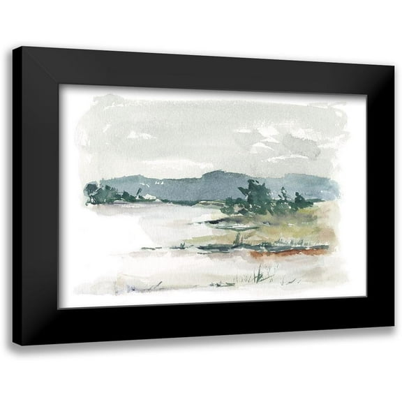 Harper, Ethan 14x11 Black Modern Framed Museum Art Print Titled - Overcast Lake Study II