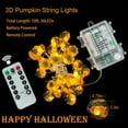 thumbnail image 4 of Morttic Halloween Lights 3D 10ft 30 LEDs Pumpkin String Lights Battery Powered Orange Lights for Halloween Party Indoor Fall Outdoor Harvest Thanksgiving Decorations, 4 of 7