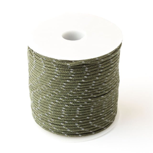 Corde de Camping Extérieure Réfléchissante 2mm 3 Brins Cordon de Parachute Lanière de Tente Multifonction, Facile à Utiliser