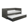 thumbnail image 3 of Miekor Furniture Modern Style Daybed with Trundle Dark Gray Fabric Upholstered Wooden Furniture 1pc 1507, 3 of 6