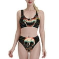 thumbnail image 2 of Picia Glitch Screaming Skull Women's High Waisted Bikini Scoop Neck Swimsuit Two Pieces Bathing Suit-Large, 2 of 8