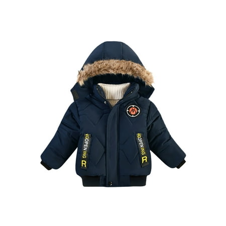 

SUNSIOM Winter Toddlers Baby Boys Girls Hoodies Puffer Down Jackets Long Sleeve Warm Coats with Pockets