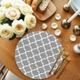 thumbnail image 2 of Round Placemats Moroccan Lattice 15 inch Set of 2 Table Mats for Dining Table Grey Geometric Classic Quatrefoil Trellis Heat Resistant Non-Slip Kitchen & Home Decorative Place Mat Set, 2 of 8