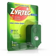 Zyrtec Cetirizine Antihistamine Indoor & Outdoor Allergies, 5ct, 5-Pack