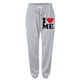 thumbnail image 4 of Tthxqing Womens Valentine's Day Baggy Sweatpants Trendy Drawstrings Love Printed High Waist Joggers Causal Workout Running Yoga Pants with Pockets Y_GY1 XXL, 4 of 4
