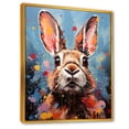 thumbnail image 2 of Designart "Hues In Pop Art Portrayal Of A Rabbit" Animals Rabbit Floater Framed Wall Art Living Room, 2 of 5