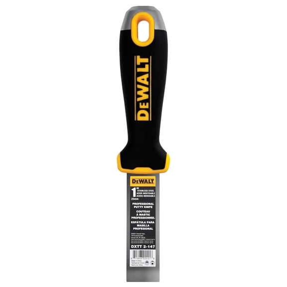 DEWALT 1" Putty Knife | Stainless Steel w/Soft Grip Handle | DXTT-2-147
