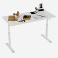 thumbnail image 3 of Adjustable study desk suitable for children and adults, height-adjustable, multifunctional home office desk, compact design, desktop dimensions: 60cm × 120cm, white frame, white tabletop. No.9657, 3 of 8