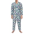 thumbnail image 3 of Naloa Cute Rabbit Easter Men’s Pajamas Set - Long Sleeve Button Down Sleep Shirt and Pajama Bottoms Sleepwear Set-X-Large, 3 of 7