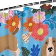 thumbnail image 4 of Basset Hound Dog and Flower Shower Curtain 72x84in ,Bathroom Decorative Shower Curtains Set with 12 Hooks,Modern Waterproof Washable Shower Curtain, 4 of 4
