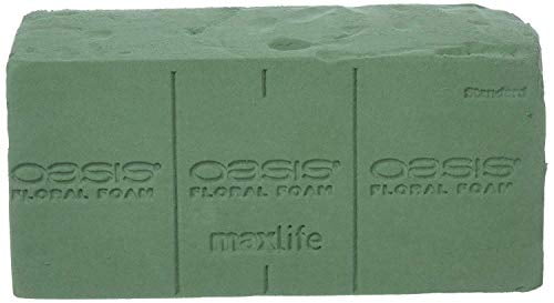 9 Green Square Base Bowls with Matching Oasis MaxLife Floral Foam 