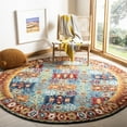 thumbnail image 3 of SAFAVIEH Aspen Cindra Southwestern Wool Area Rug, Blue/Red, 5' x 5' Round, 3 of 6