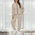 thumbnail image 2 of LEKODE Sweat Pants and Hoodie Set Women Matching Sweat Set Two Piece Tracksuit for Women Linen Sets for Women 2 Piece Sports Jacket with Pocket Hoodie Sets Two Piece Sets for Women Dressy Beige L, 2 of 7