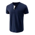 thumbnail image 6 of FRSASU Men's Dressy Crew Neck Shirts Casual Button Down Shirt Henley Short Sleeve Comfort Colors T-shirts Light Blue, 6 of 8