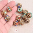 thumbnail image 4 of U8MO 2pcs Round 15mm-17mm Handmade Nepalese Tibetan Buddhist Brass Metal Loose Beads-B# 15mm, 4 of 4