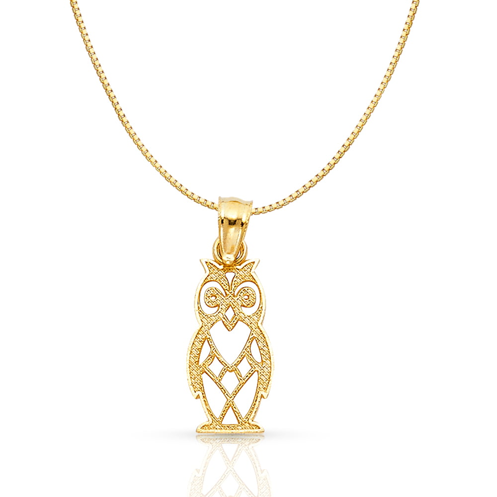 14K Solid Yellow Gold Cat Pendant Reversible Double Sided Polish Necklace Charm