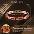 thumbnail image 3 of STONE ROCK - Red Turquoise Copper Bracelets for Women or Men - 99.99% Solid Pure Copper Magnetic Bracelets Adjustable, 3 of 7